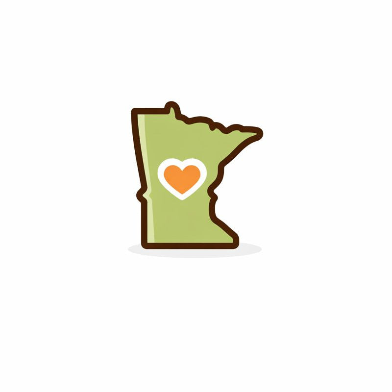map of minnesota with a heart