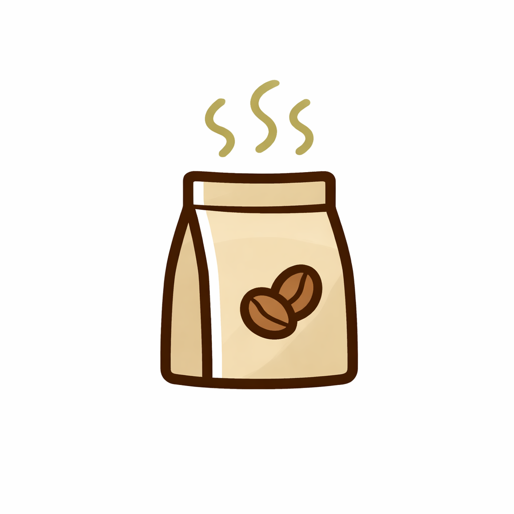 illustration of bag of fresh roasted coffee